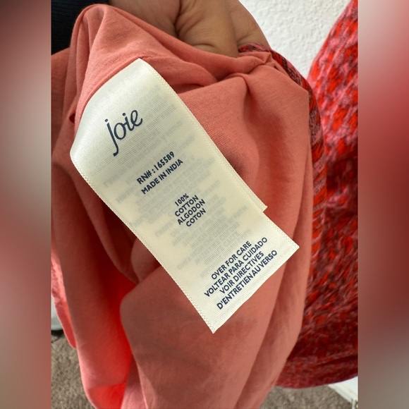 Anthropologie Joie Flowy Cotton Red and Pink Patterned Tiered Maxi Dress - Picture 4 of 7